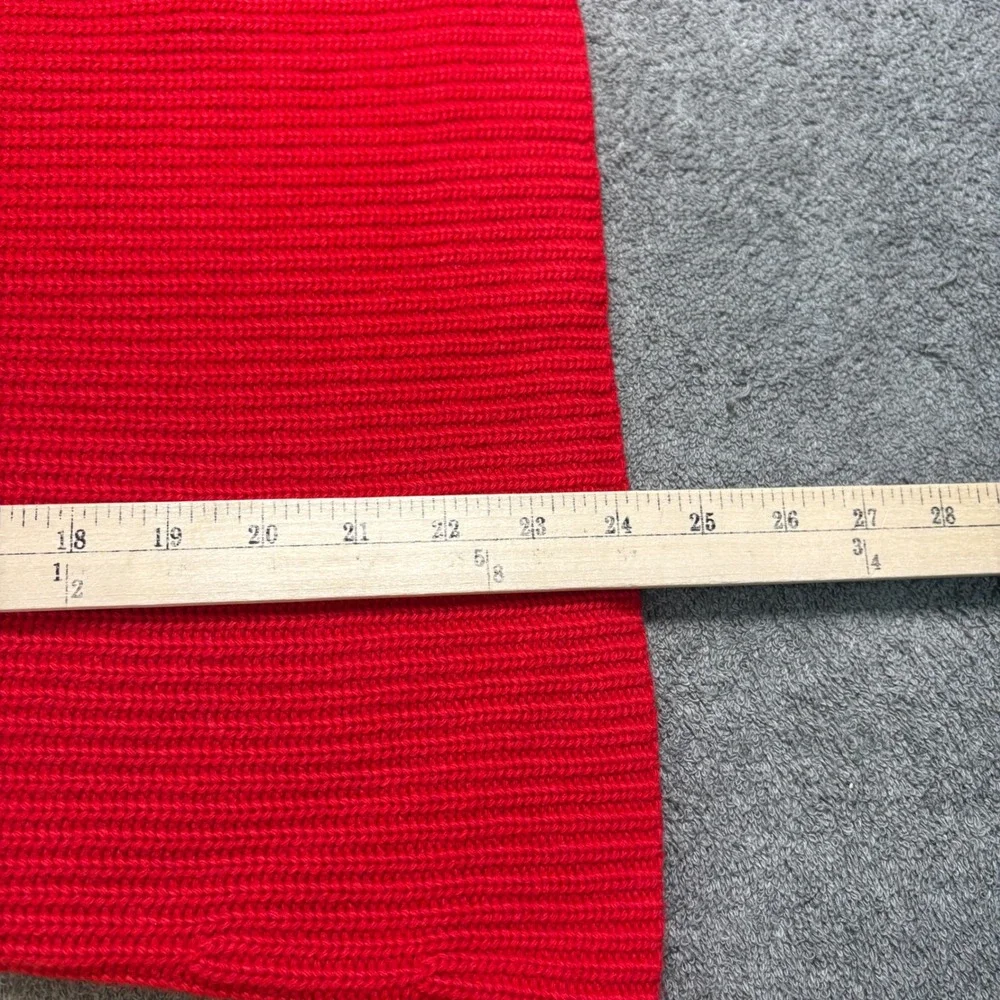 Tory Burch Sweater Womens S Red Kennedy Wool Cashmere Ribbed Knit Holiday NEW